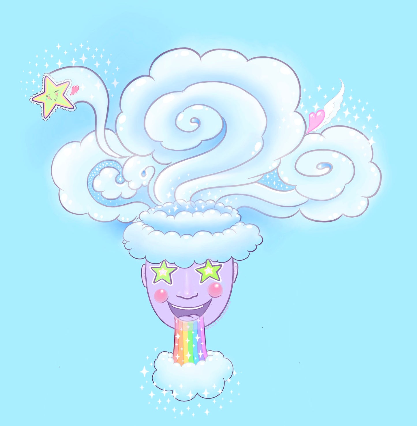 Head in the Clouds Die Cut Sticker
