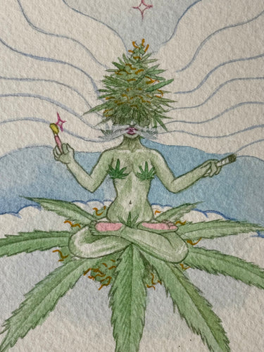 Ganja Goddess Original Watercolor