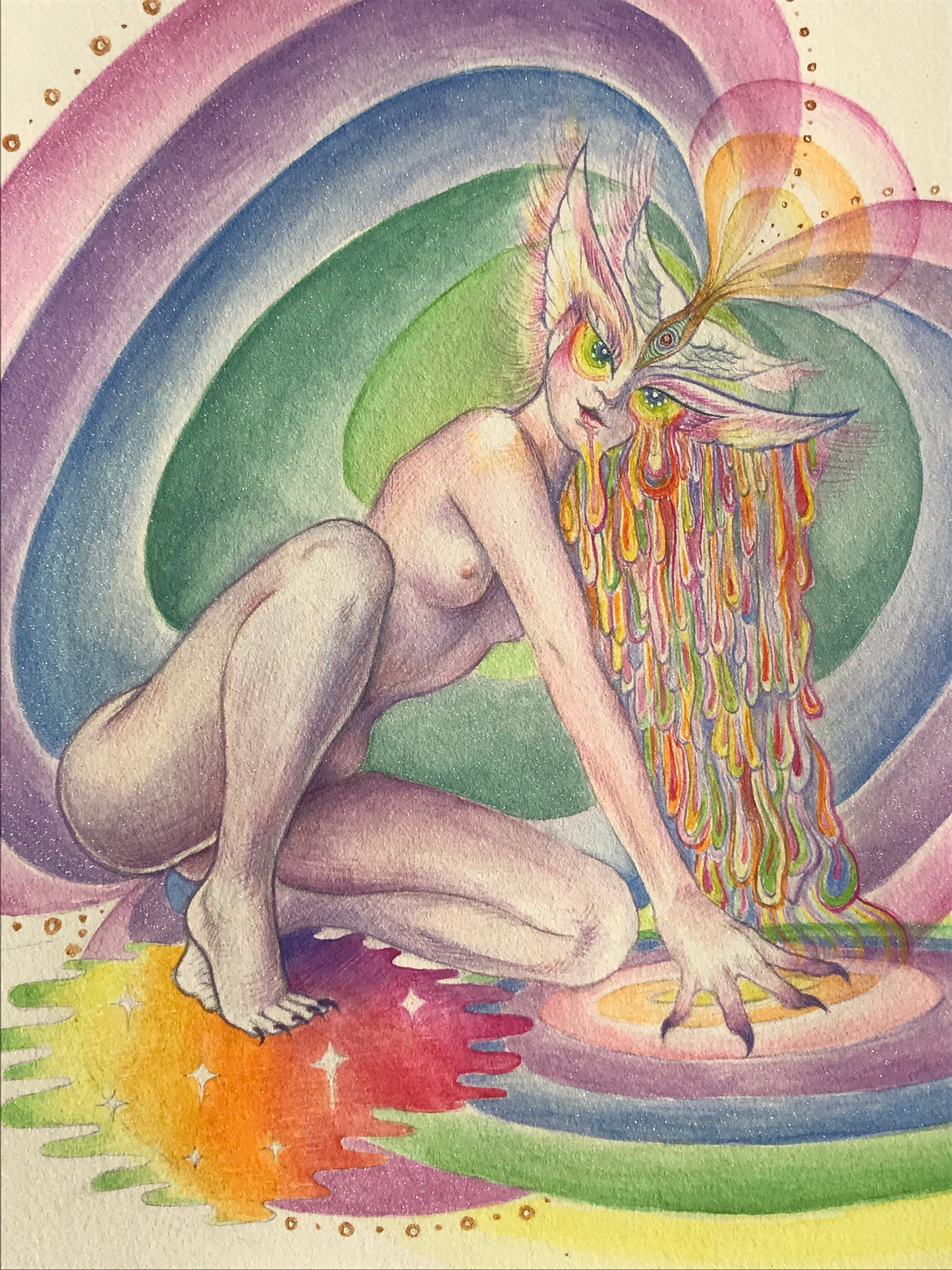 Puddled Original Watercolor