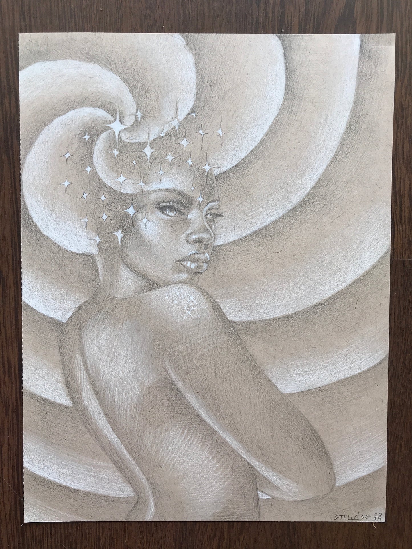 Celestial Goddess Original Drawing