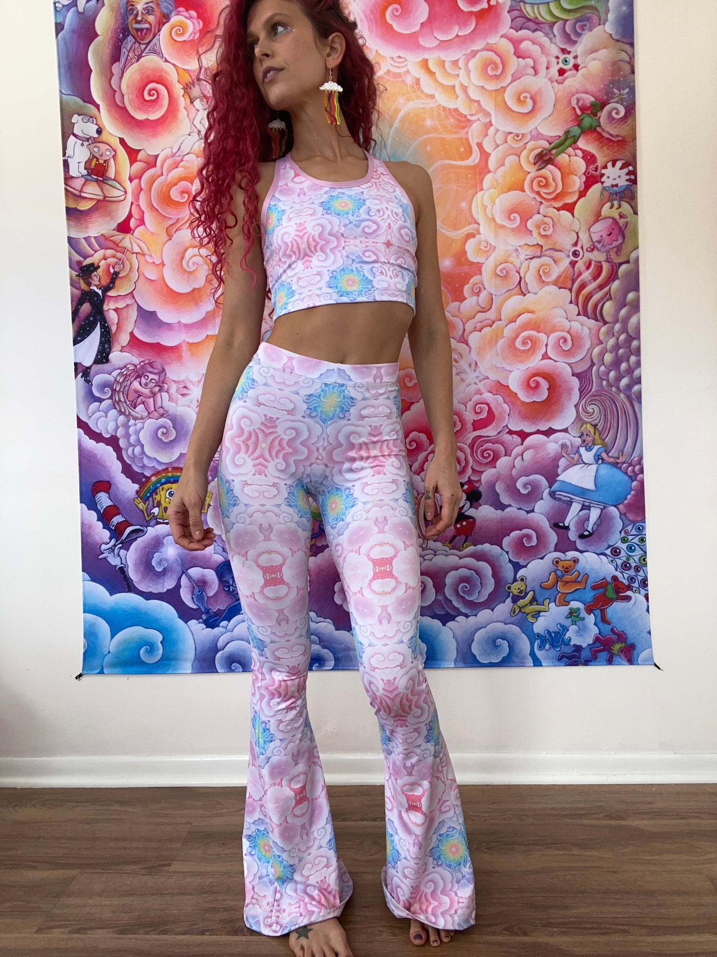 Happy Clouds Crop Top & Bell bottoms PREORDER